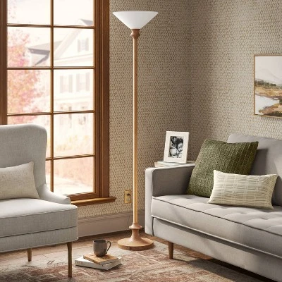 Torchiere Floor Lamp Natural Brown - Threshold™ - Image 2