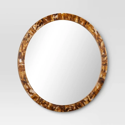30" Round Pieced Faux Horn Wall Mirror - Threshold™ - Image 2