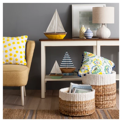 Textured Ceramic Accent Lamp Cream - Threshold™: Herringbone Pattern, No Bulb Included, UL Listed - Image 5