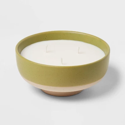 13oz Footed Textured Ceramic Dish With Dustcover Fresh Linen & Sea Salt Green - Threshold™ - Image 2