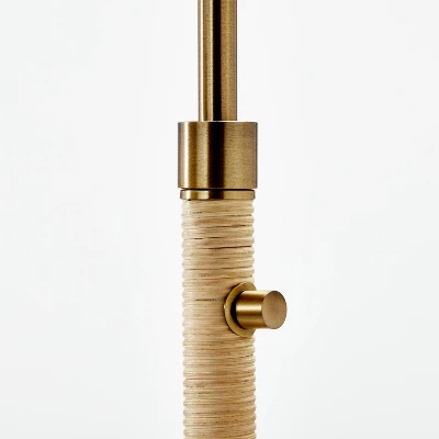 Rattan Wrap Arc Floor Lamp Brass (Includes LED Light Bulb) - Threshold™ Designed With Studio McGee - Image 3