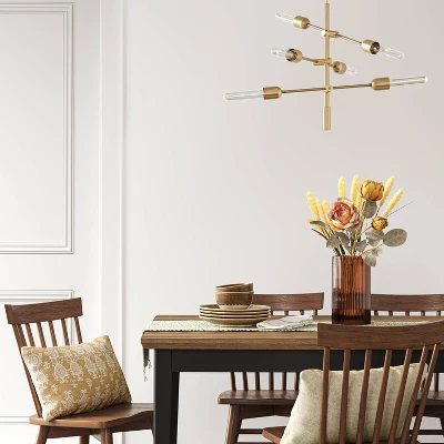 3-Arm Chandelier Brass (Includes Vintage Light Bulbs) - Threshold™ - Image 2