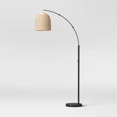 Addison Arc Floor Lamp With Natural Rattan Shade - Threshold™ - Image 4