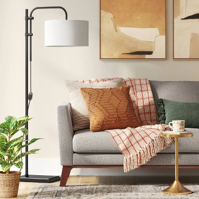 72"x16" Knox Floor Lamp - Threshold™: Modern Black Standing Lamp With Dimmer Switch - Image 2