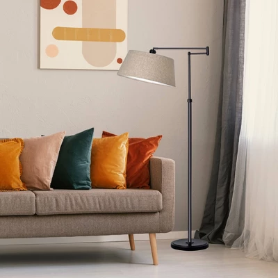 Traditional Oil Rubbed Swing Arm Floor Lamp Brown - Threshold™ - Image 4