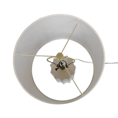 24.75"x13" Ribbed Ceramic Table Lamp Cream - Threshold™: Bedside, Nightstand, No Assembly Required - Image 7