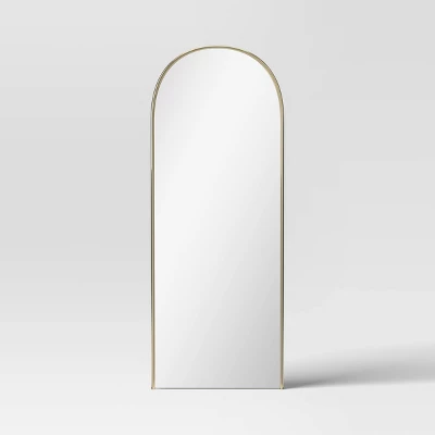 25"x65" Metal Tube Floor Mirror Gold - Threshold™ - Image 2