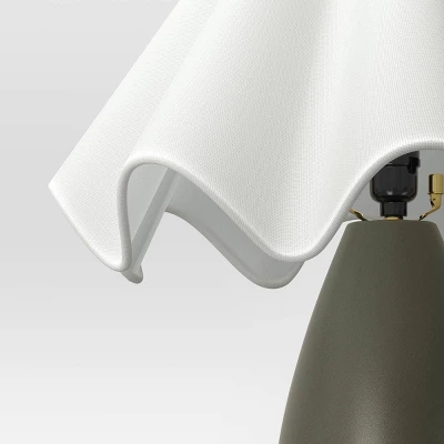 Wavy Shade Collection With Ceramic Base Table Lamp Green - Threshold™ - Image 2