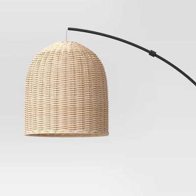 Addison Arc Floor Lamp With Natural Rattan Shade - Threshold™ - Image 3