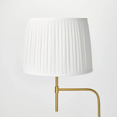 Adjustable Floor Lamp Brass Iron With Pleated Shade - Threshold™ Designed With Studio McGee - Image 3