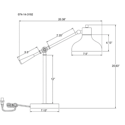 Crosby Schoolhouse Desk Lamp Black - Threshold™: Adjustable Stand, ETL Listed, Metal Shade, No Assembly Required - Image 4