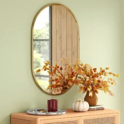 24"x36" Metal Tube Wall Mirror Gold - Threshold™
