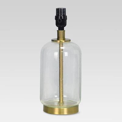 Bubble Glass With Brass Detail Small Lamp Base Clear - Threshold™: Accent Table Lamp Base, No Assembly Required, UL Listed