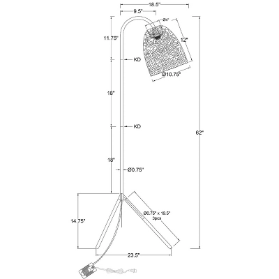 Seagrass Karina Tripod Floor Lamp Natural (Includes LED Light Bulb) - Threshold™ - Image 3