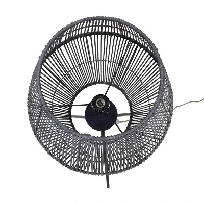 Diamond Tripod Floor Lamp Black With Rattan Shade (Includes LED Light Bulb) - Threshold™: Nautical Standing Illumination - Image 6